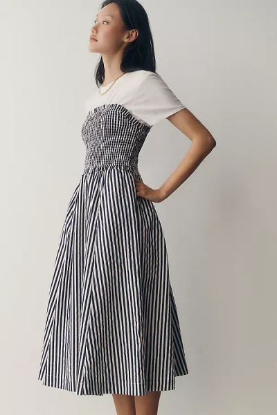 Maeve Layered Midi Twofer Dress In Multi