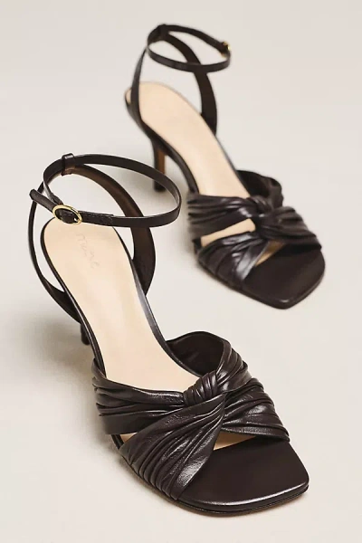 Maeve Leather Cross Ankle-strap Heeled Sandals In Brown