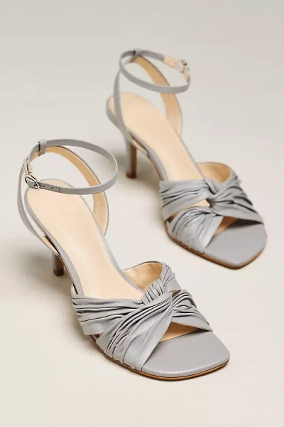 Maeve Leather Cross Ankle-strap Heeled Sandals In Gray