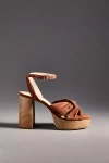 Maeve Leather Knot Platform Wood-bottom Sandals