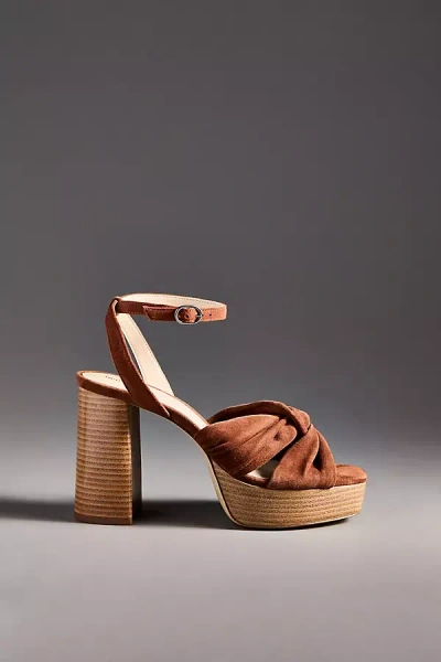 Maeve Leather Knot Platform Wood-bottom Sandals