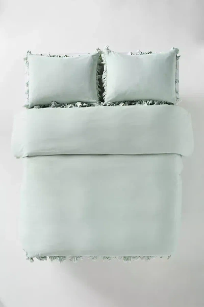 Maeve Liet Cotton Sateen Embroidered Duvet In Green