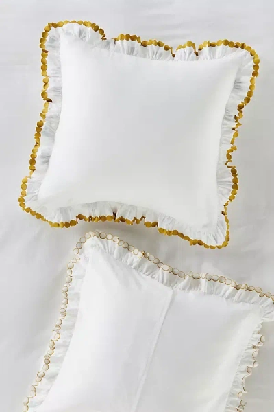 Maeve Liet Cotton Sateen Embroidered Euro Sham In White