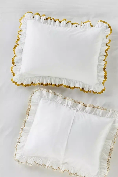 Maeve Liet Cotton Sateen Embroidered Shams, Set Of 2 In White