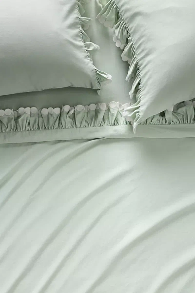 Maeve Liet Cotton Sateen Embroidered Sheet Set In Green