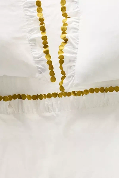 Maeve Liet Cotton Sateen Embroidered Sheet Set In White