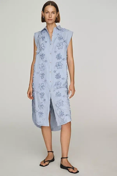 Maeve Lillian Button-front Midi Dress By  In Blue