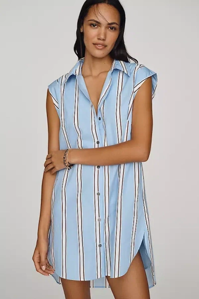 Maeve Lillian Button-front Midi Dress By  In Blue