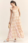 Maeve Linen Blend Flutter-sleeve A-line Midi Dress