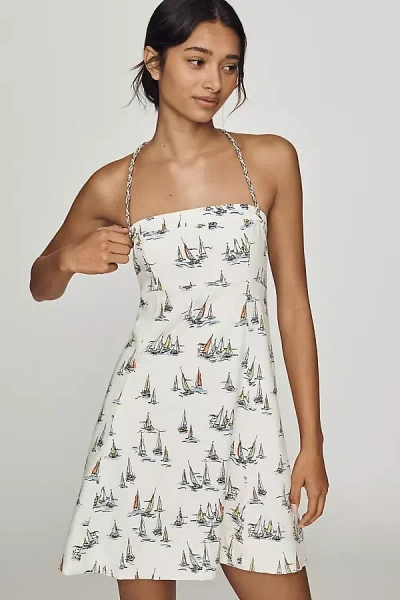 Maeve Linen Blend Mini Dress In Multi