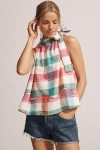 Maeve Linen Blend Tie-neck Halter Top