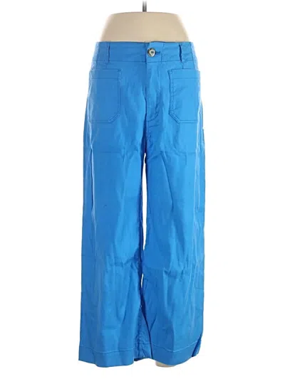 Pre-owned Maeve Linen Pants In Blue