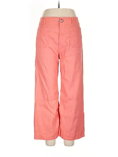 Pre-owned Maeve Linen Pants In Orange