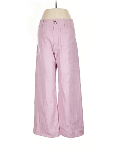 Pre-owned Maeve Linen Pants In Pink