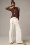 Maeve Linen Wide-leg Trouser Pants In White