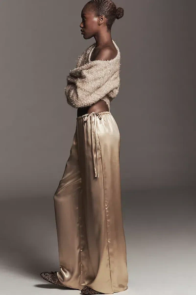 Maeve Liquid Shine Party Pull-on Pants In Gold