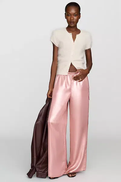 Maeve Liquid Shine Party Pull-on Pants In Pink