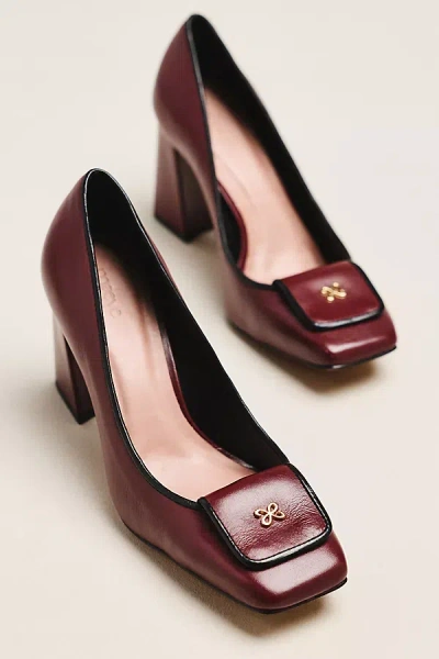 Maeve Logo Block Heels In Red