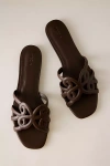 Maeve Logo Slide Sandals In Brown