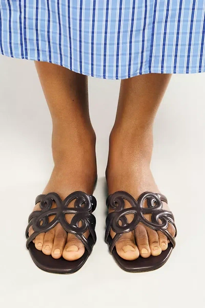 Maeve Logo Slide Sandals In Brown