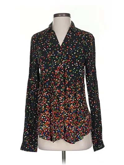 Pre-owned Maeve Long Sleeve Blouse In Black