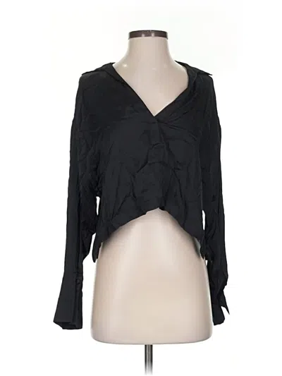 Pre-owned Maeve Long Sleeve Blouse In Black