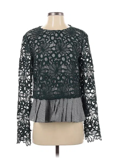 Pre-owned Maeve Long Sleeve Blouse In Black