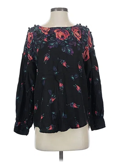 Pre-owned Maeve Long Sleeve Blouse In Black