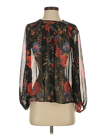 Pre-owned Maeve Long Sleeve Blouse In Black