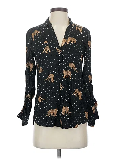 Pre-owned Maeve Long Sleeve Blouse In Black