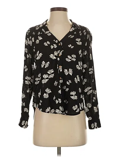 Pre-owned Maeve Long Sleeve Blouse In Black