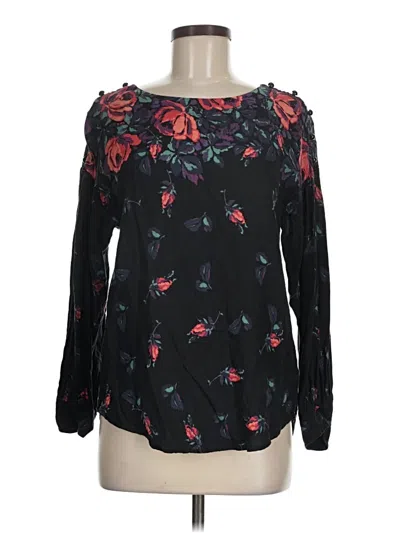 Pre-owned Maeve Long Sleeve Blouse In Black
