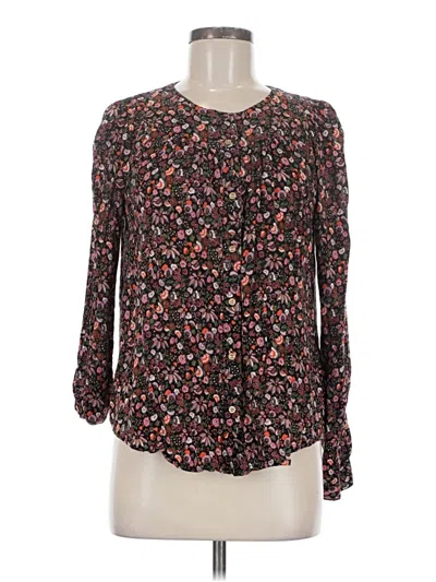 Pre-owned Maeve Long Sleeve Blouse In Black