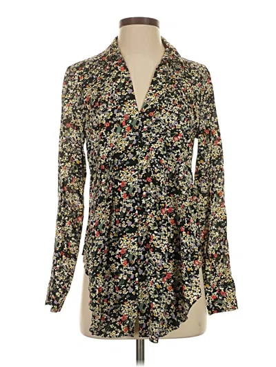 Pre-owned Maeve Long Sleeve Blouse In Black