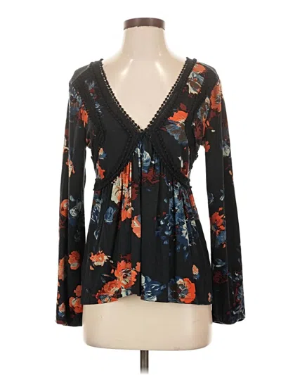 Pre-owned Maeve Long Sleeve Blouse In Black