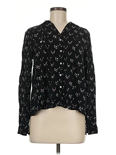 Pre-owned Maeve Long Sleeve Blouse In Black
