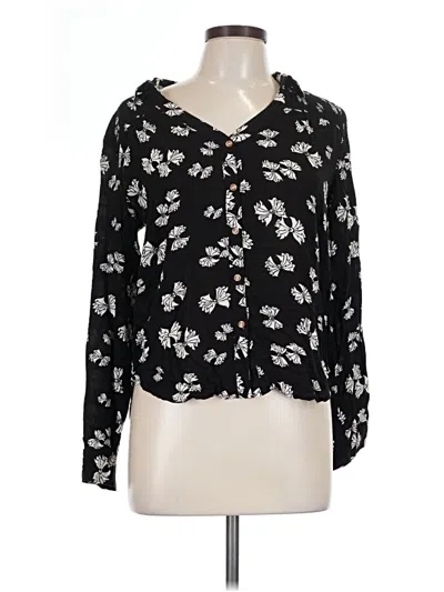 Pre-owned Maeve Long Sleeve Blouse In Black