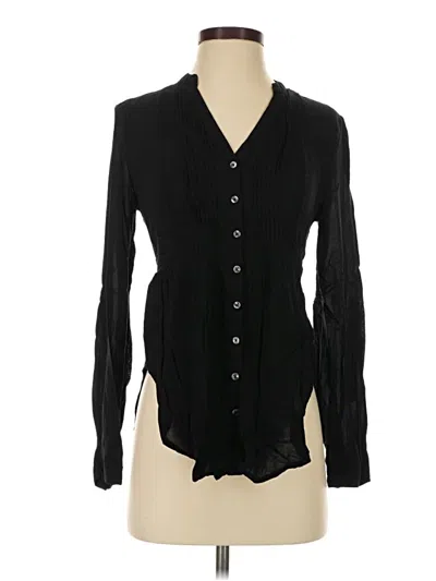 Pre-owned Maeve Long Sleeve Blouse In Black