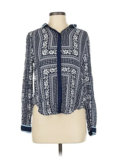 Pre-owned Maeve Long Sleeve Blouse In Blue