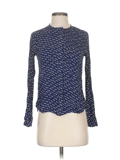 Pre-owned Maeve Long Sleeve Blouse In Blue