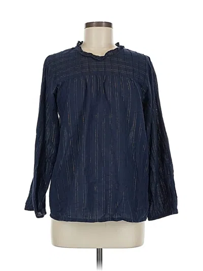 Pre-owned Maeve Long Sleeve Blouse In Blue