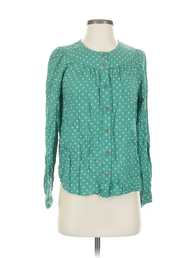 Pre-owned Maeve Long Sleeve Blouse In Blue