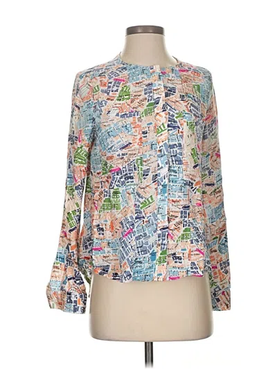 Pre-owned Maeve Long Sleeve Blouse In Blue