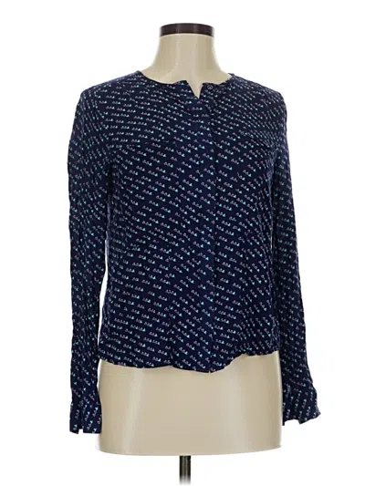 Pre-owned Maeve Long Sleeve Blouse In Blue