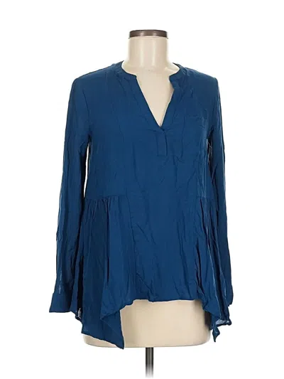 Pre-owned Maeve Long Sleeve Blouse In Blue