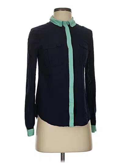 Pre-owned Maeve Long Sleeve Blouse In Blue