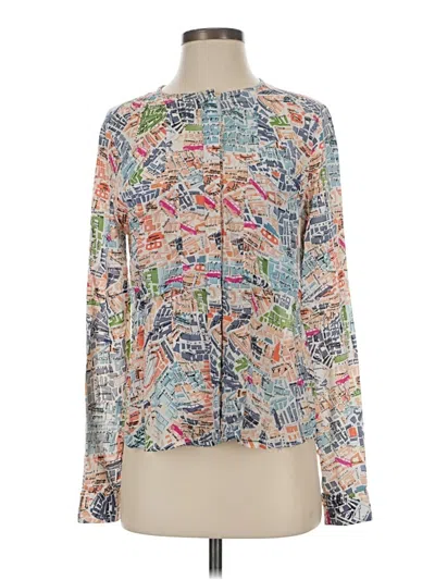Pre-owned Maeve Long Sleeve Blouse In Blue