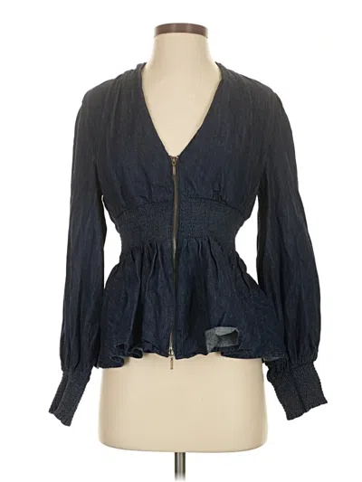 Pre-owned Maeve Long Sleeve Blouse In Blue