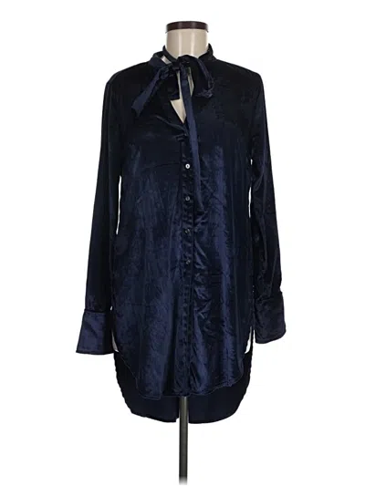Pre-owned Maeve Long Sleeve Blouse In Blue