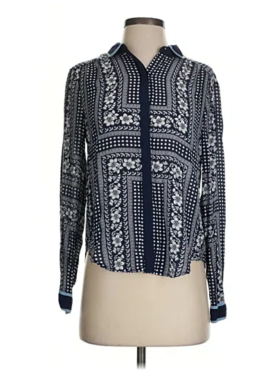 Pre-owned Maeve Long Sleeve Blouse In Blue